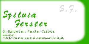 szilvia ferster business card